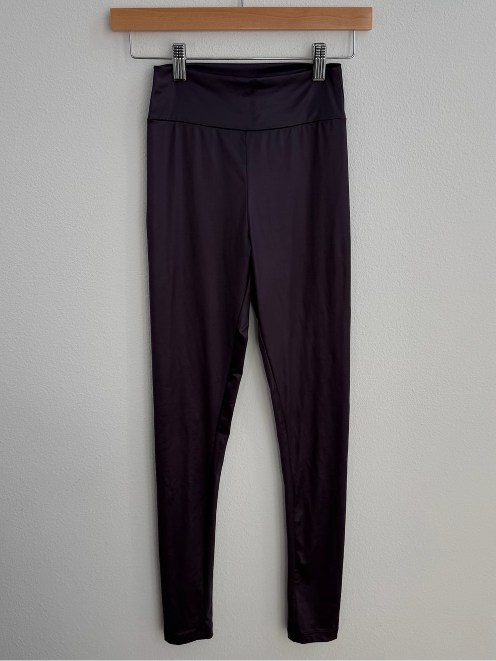 Topshop Purple Satin Look High Waisted Leggings Pants US 6